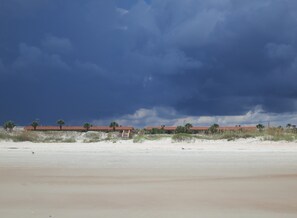 Looking back at the community from the beach