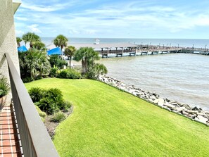View from the Ocean Side Lanai— St.Simons Island Pier & Village Steps Away