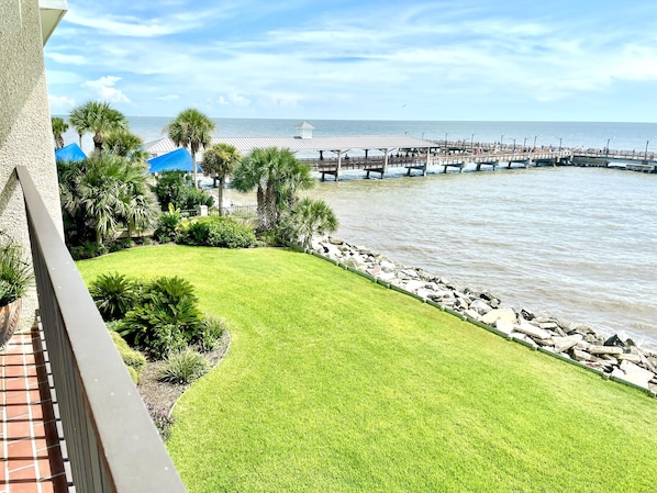 View from the Ocean Side Lanai— St.Simons Island Pier & Village Steps Away



