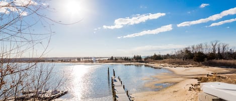 View from deck to private dock