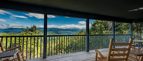Enjoy the every changing spectacular view from the oversized back porch 