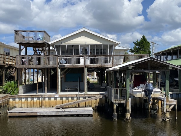 View of house from canal.  