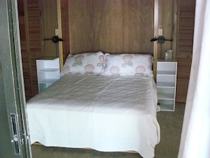 Queen bed in master bedroom