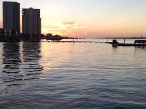 sunset from our east pier looking west...
