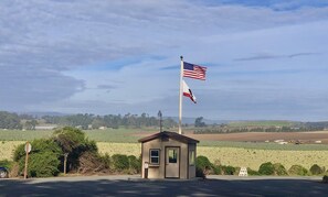 Park Ranger's kiosk at the entrance to Sunset Beach State Park.