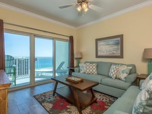 Just listen to the surf or watch a movie on our new 52" flat screen with blu ray player