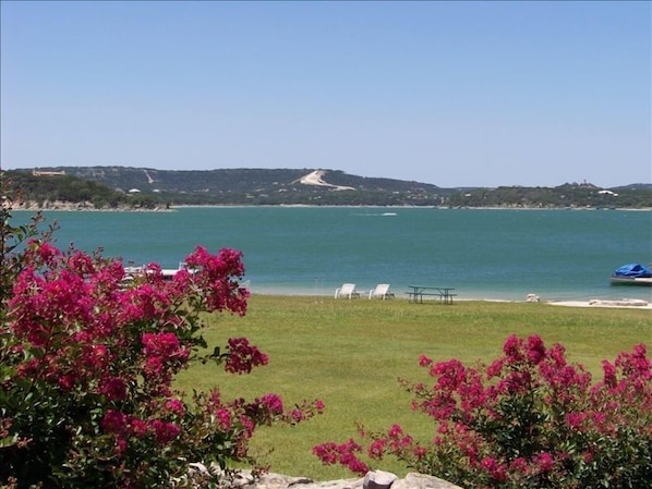 Beach View with picnic tables, lounge chairs & fire pit (not visible from house)