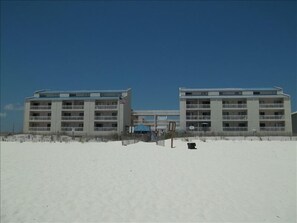 A view of Sugarbeach from the emerald water.