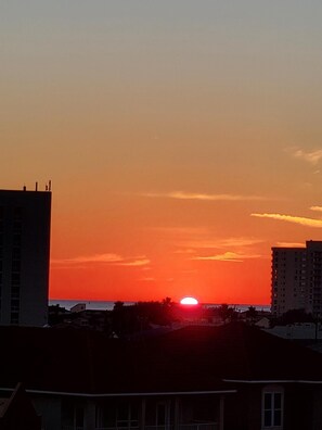 Enjoy beautiful sunset views from the balcony