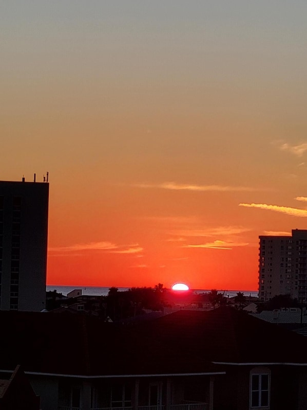 Enjoy beautiful sunset views from the balcony