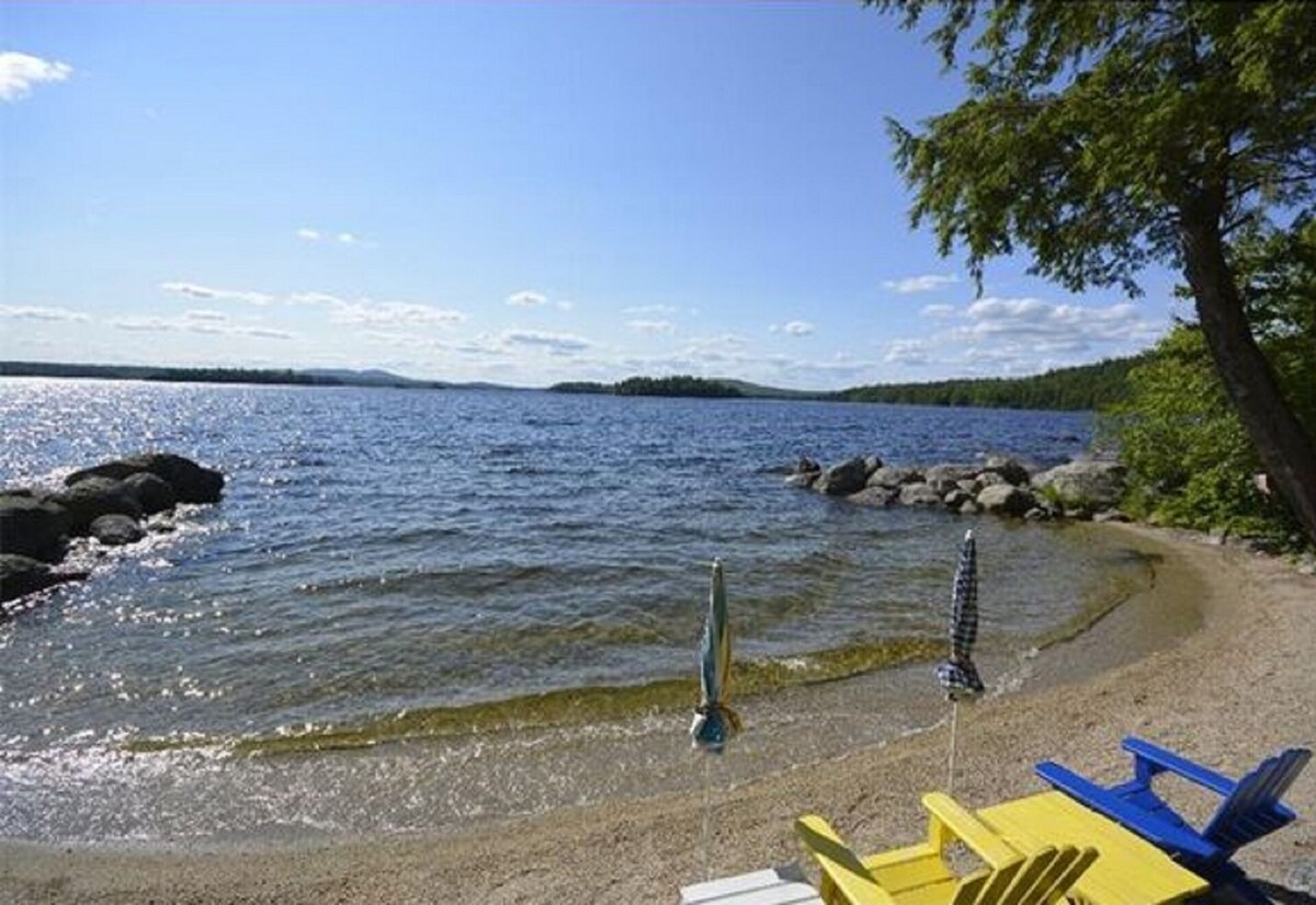 Boating, fishing, and swimming on Green Lake! Your own private beach near Acadia