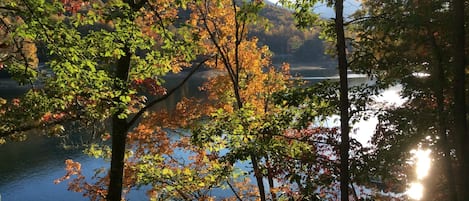 Amazing views overlooking Lake Nantahala just footsteps below. 