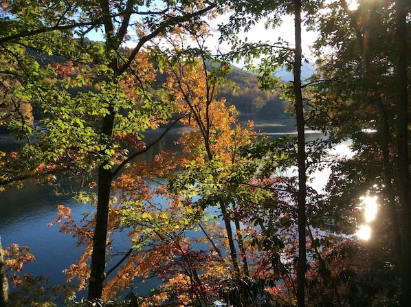 Amazing views overlooking Lake Nantahala just footsteps below. 