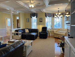 Spacious FAMILY ROOM. A great gathering place with lots of comfortable seating.