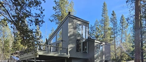 Front view of home and deck