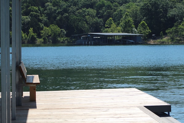 A view you can enjoy sitting on the bench on the dock!