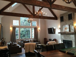 new family room with heated floors