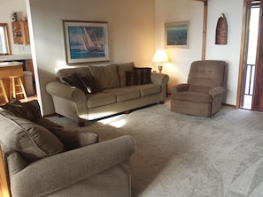Living Room with Recliner, 80" Couch & Full Size Sleeper Sofa