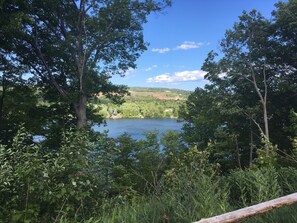 over looking Portage Canal from the yard. 