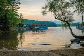 Newly added beach cove with hammocks and picnic area.