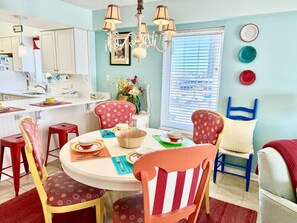 This condo will bring some color to your vacation!