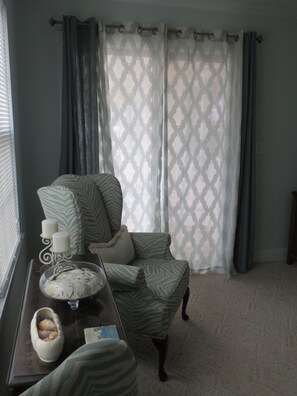 Master Bedroom sitting area.  Perfect for your morning coffee.