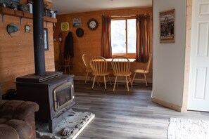 efficient and warm wood stove for the early or late season renters