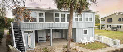 The canal side view of our charming home (taken from adjacent walking bridge).