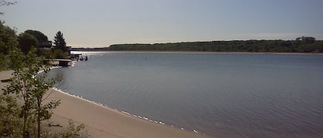 Early morning view from the Bay Cabin property