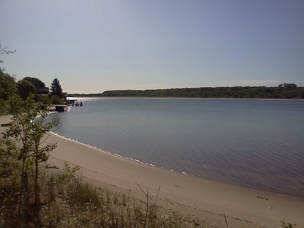 Early morning view from the Bay Cabin property