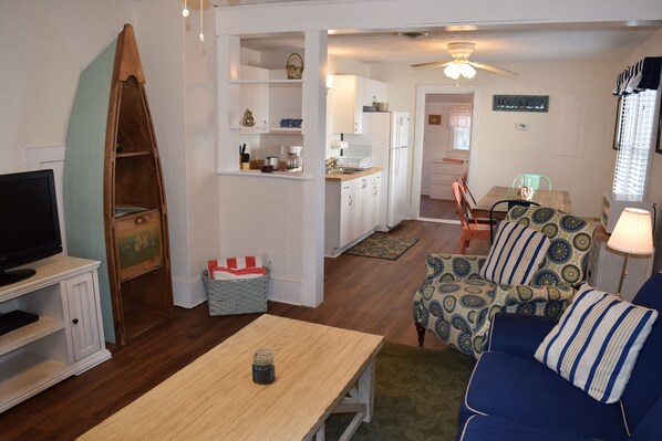 Bottom level offers an open concept.  Great entertaining place!