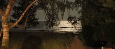 Full moon reflecting on the lake