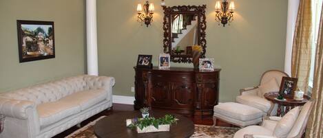 Living room - First floor, Restoration Hardwarefurniture, mahogany credenza