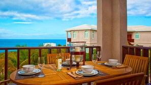 Enjoy spectacular views of beautiful Shoal Bay from our large outdoor balcony.