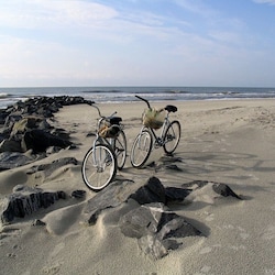 Bicycles welcome on the beach