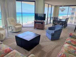 Large living/dining room with spectacular views