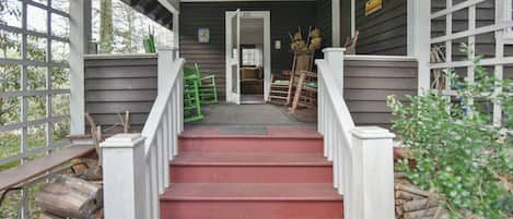 The front porch welcomes you home, even if it's your first time here.