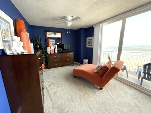 Primary bedroom on the ocean with its own balcony for private sunning