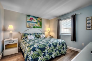 Oceanfront master bedroom with King bed and attached bathroom
