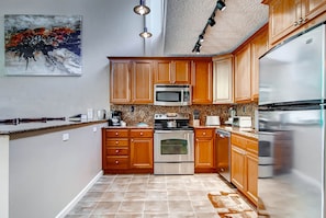 Recently Remodeled kitchen with stainless steel appliances
