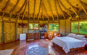 Bamboo House Kitchen and Bed - Windows on every side!
