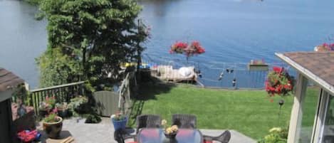 Patio overlooking Brentwood Bay