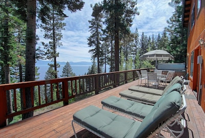 Enjoy stunning views of Lake Tahoe in this beautifully decorated home.