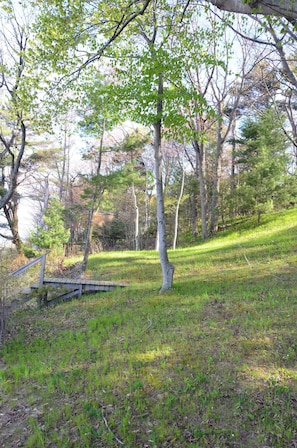 Front yard and stairs to the beach.