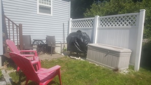 Out back ~ gas grill and space to sit out