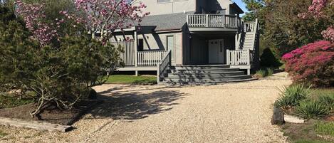 Front View. House is a 2-story upside down house: Living Area Upstairs;Beds Down