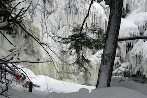 Frozen majesty of Auger Falls - nearby, wonderful short hike winter or summer.