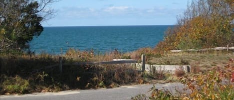 View of Cape Cod Bay from front porch of house