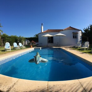 Pool and house at Casa Curvada