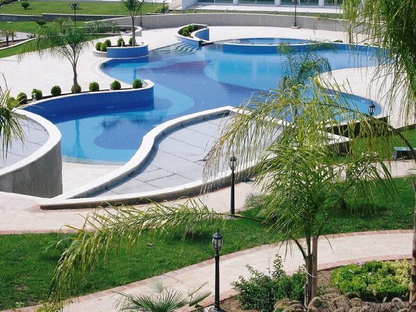 Beautiful pool and landscaped gardens